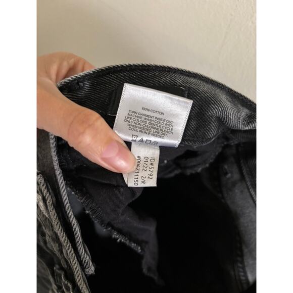 Express Jeans Women's 2 High Rise Straight Ankle Black Vintage Wash Cut Out - Picture 9 of 9